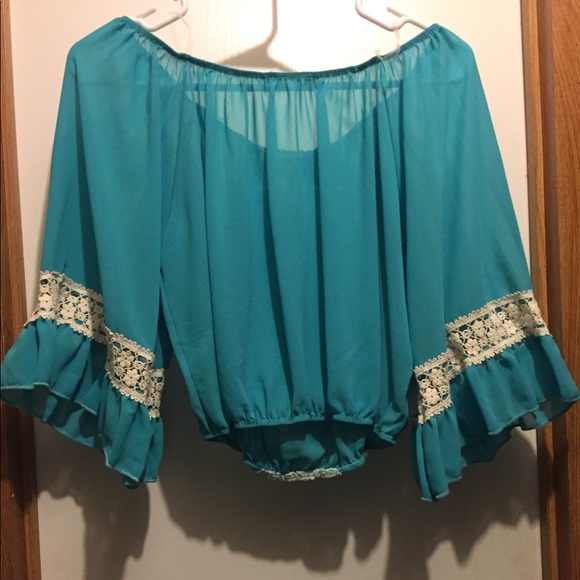 SOLD on Mercari NWOT Turquoise Sheer Top - Small - Picture 7 of 8